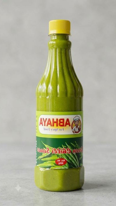 Abhaya Sauces Green Chilli Sauce 600 g, reverse view