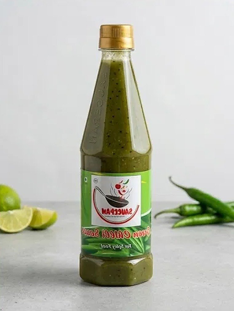 Saucepan Sauces Green Chilli Sauce 680 g, reverse view